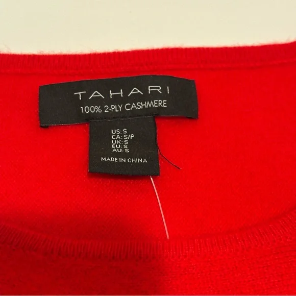 Red Cashmere Tahari Sweater Size Small. New With Tags - Picture 6 of 12